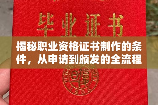 宝清揭秘职业资格证书制作的条件，从申请到颁发的全流程解析